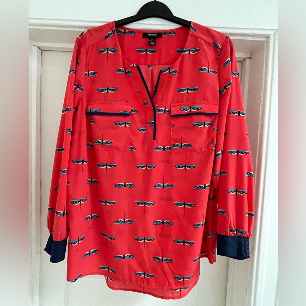 Style & Co. Women's Size 2X Dragonfly Blouse